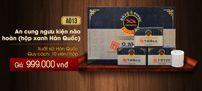 BẤM để xem chi tiết về an cung ngưu hoàng hoàn hộp xanh Giá an cung ngưu hoàng hoàn hộp xanh
