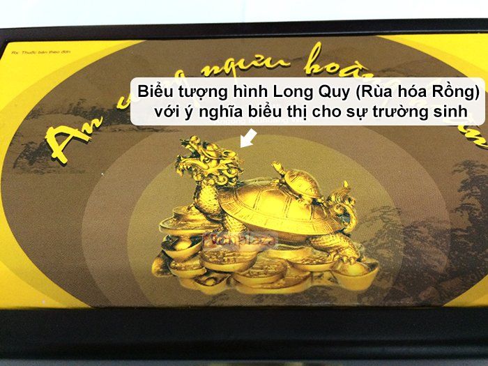 Biểu tượng Long Quy trên hộp an cung ngưu Rùa vàng